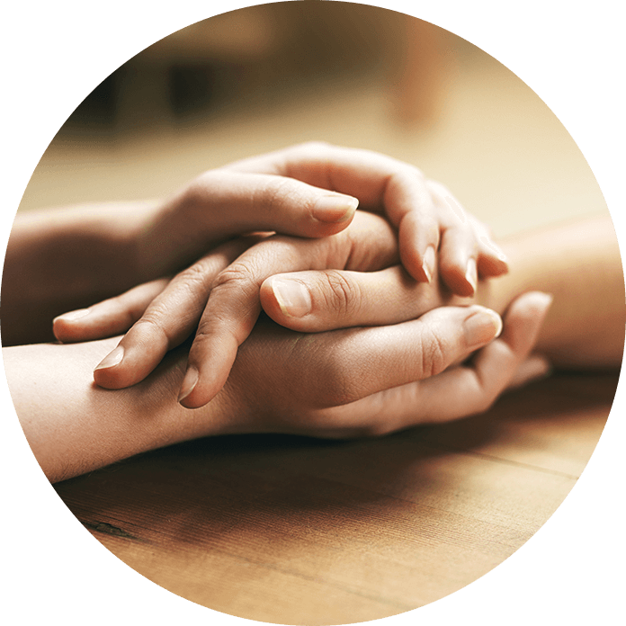 Caring hands offering comfort and support