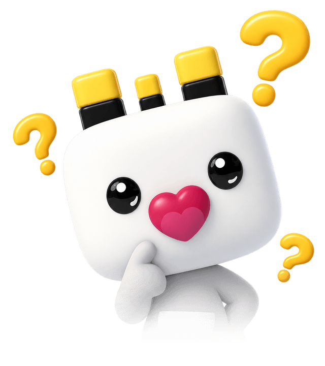 Heart Heart mascot thinking about a question