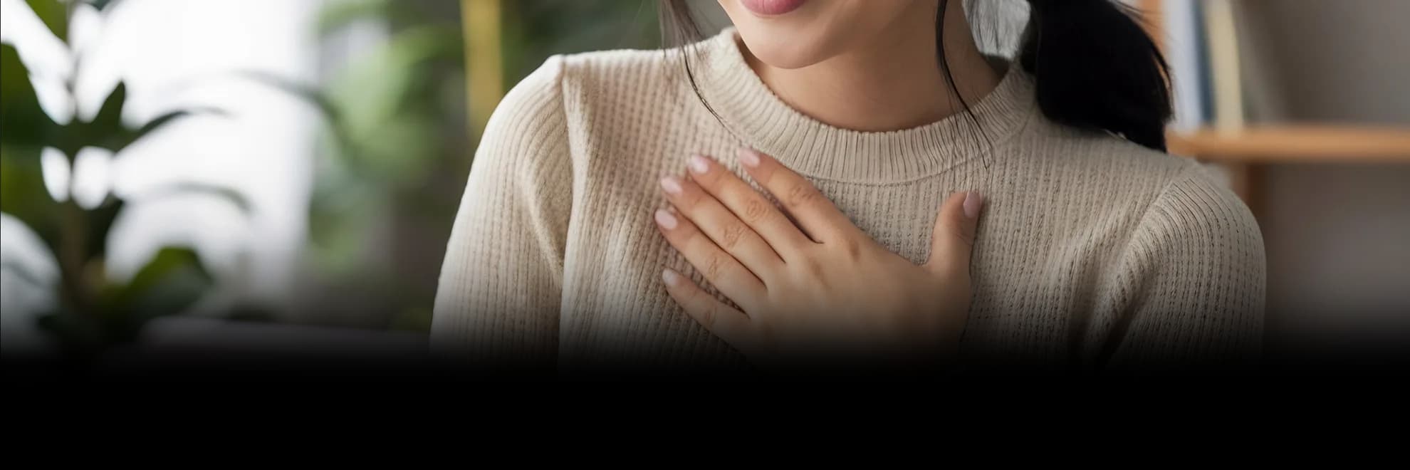 A person expressing heartfelt gratitude