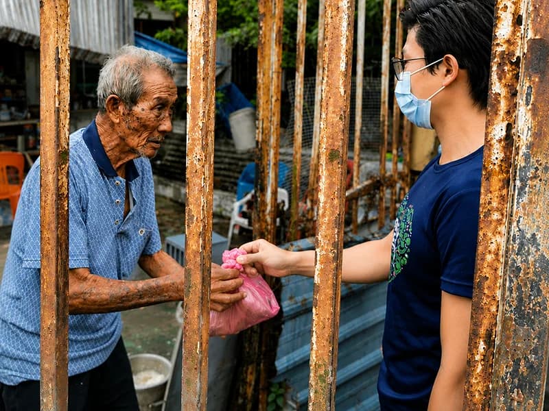 A Great Heart volunteer delivering support to a family