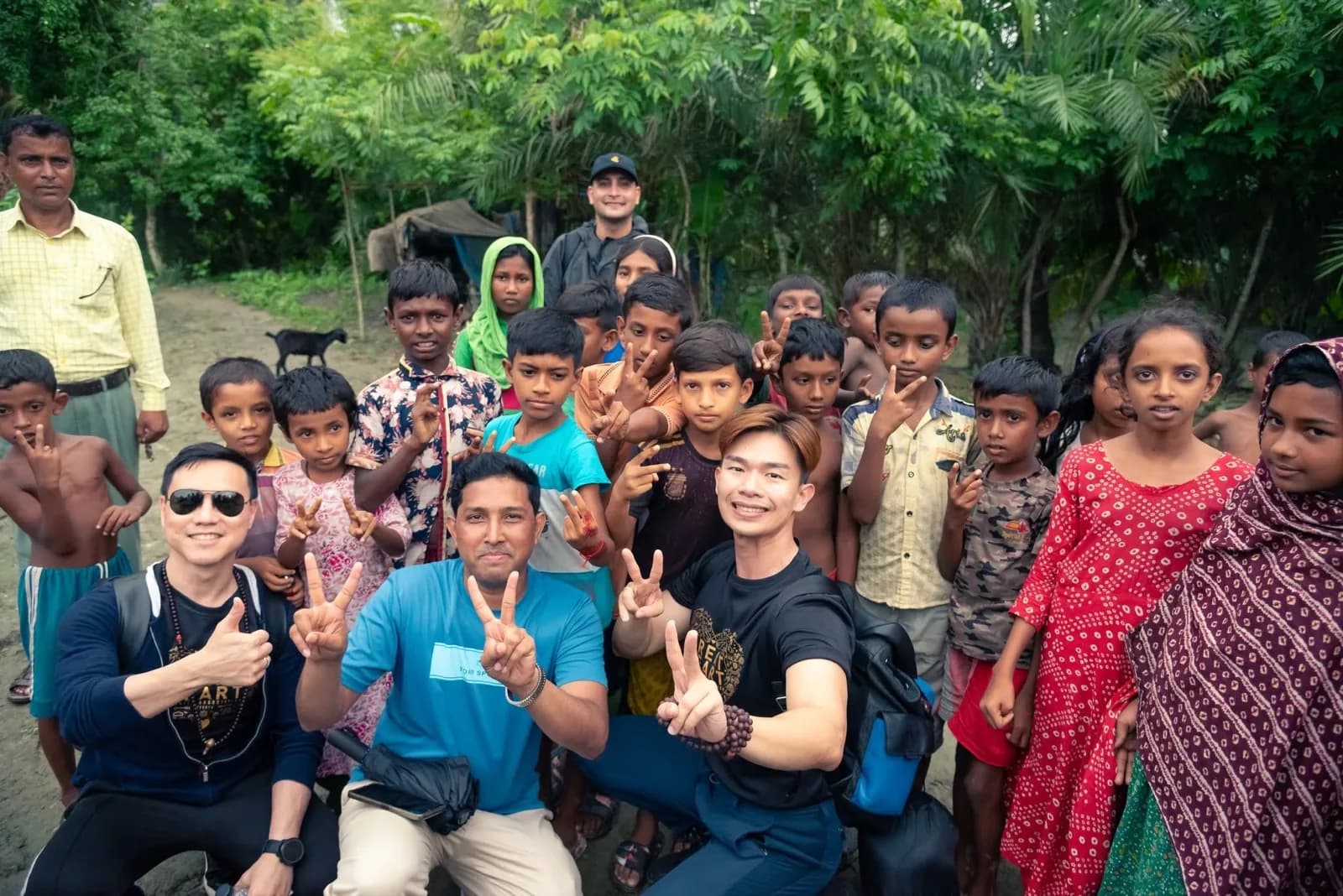 Great Heart volunteers together with children