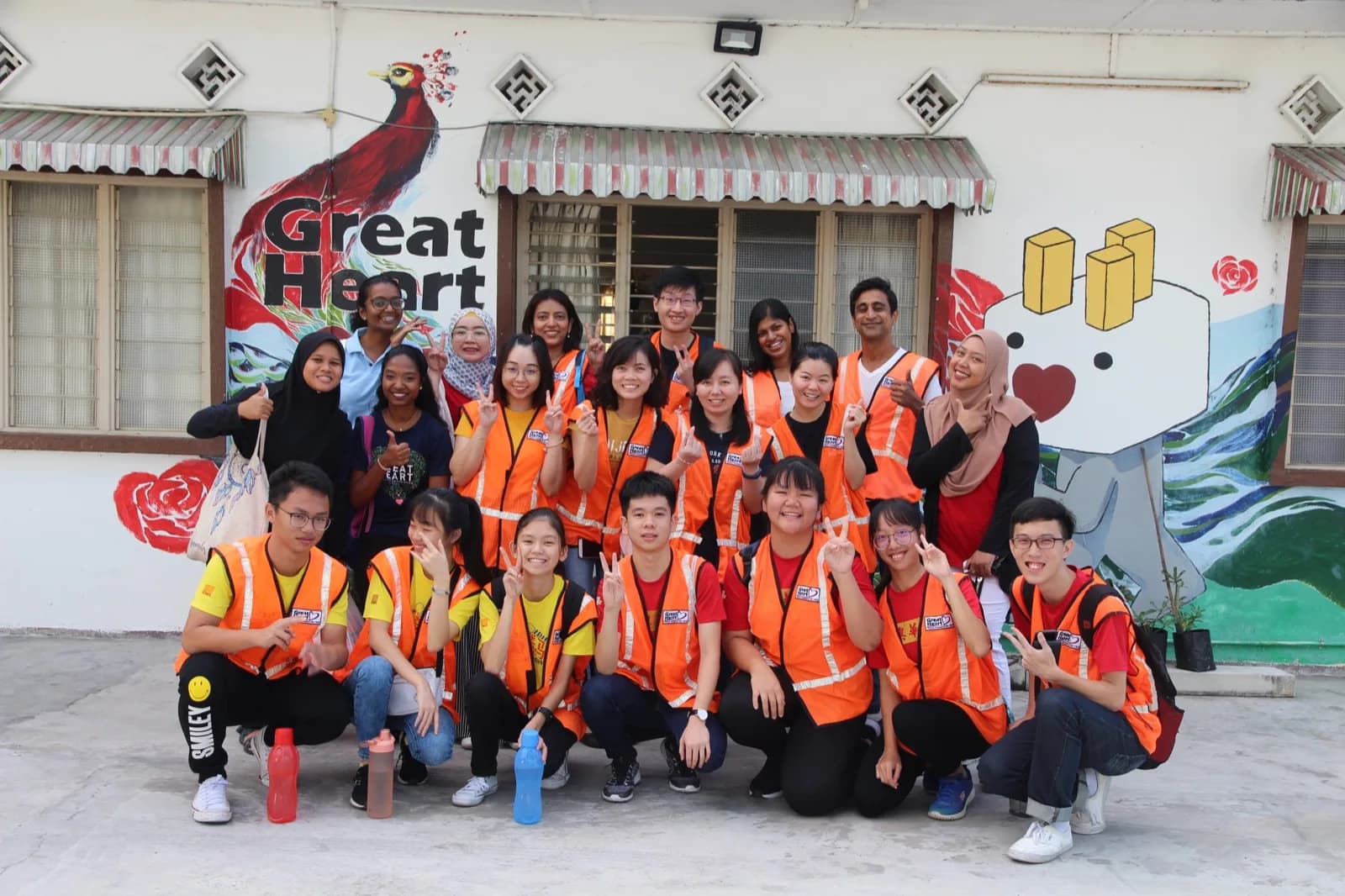 Great Heart volunteers gathered at a community centre