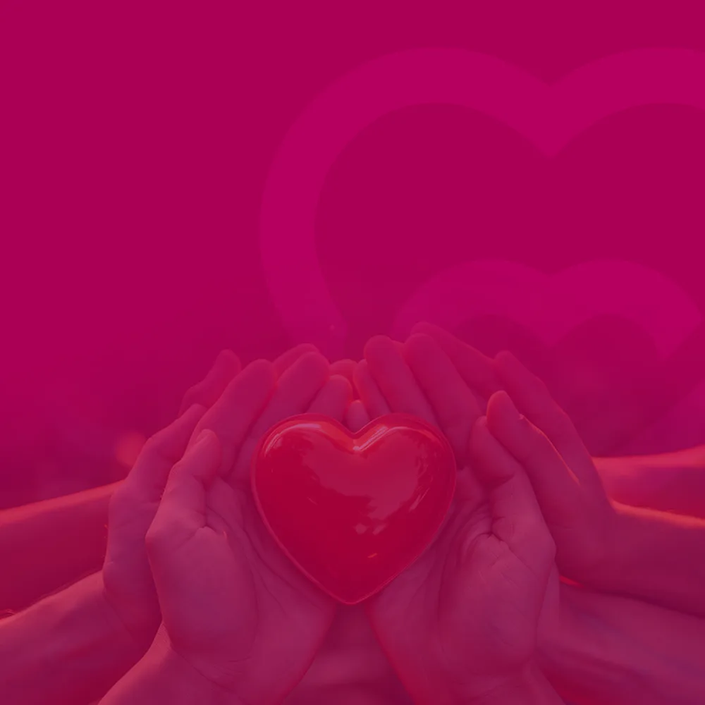 Hands holding a heart